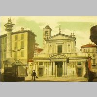 Chiesa di San Babila, dipinto che mostra la vecchia facciata barocca, Milan l'era insci, flickr.jpg